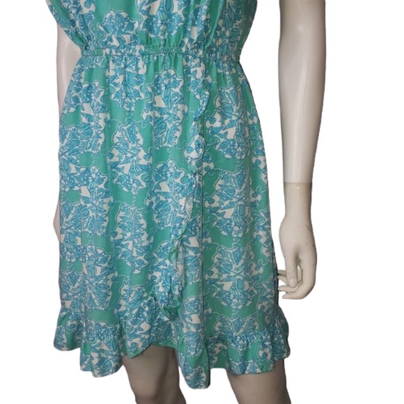 LILLY PULITZER BLUE AND WHITE SEASHELL SUNDRESS SIZE MEDIUM - Picture 4 of 10